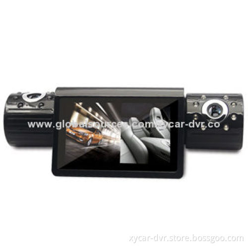 Car Black Box, Dual-camera with 1,920 x 1,080P Video Resolution, Built-in Rechargeable Battery